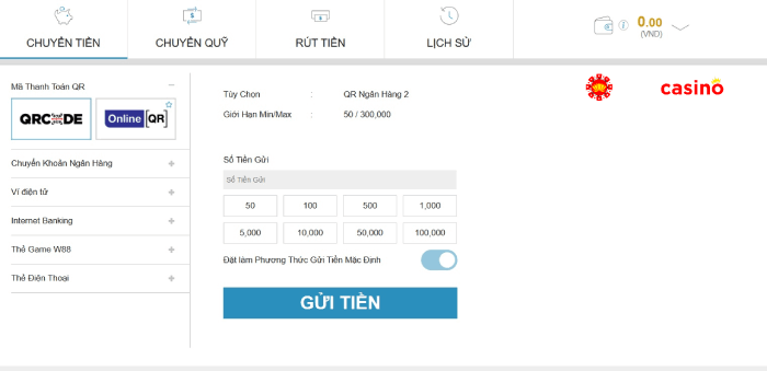 Nạp tiền W88 Nạp tiền W88