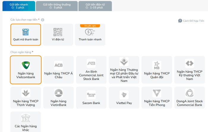 nạp tiền vào BK8 nạp tiền vào BK8