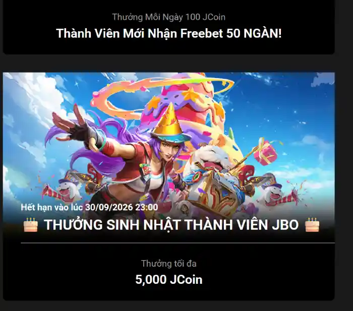 ưu đãi sinh nhật JBO ưu đãi sinh nhật JBO