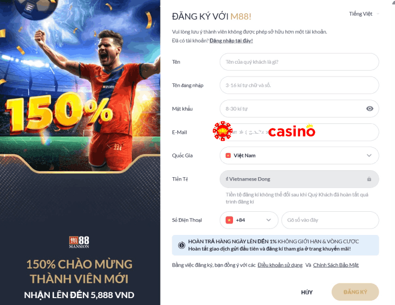 Đăng ký M88 casino Đăng ký M88 casino